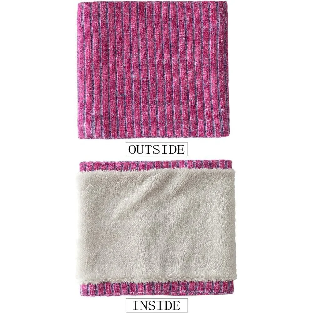 Men's Dark Pink Winter Ski Neck Gaiter Face Scarf Fleece Lined Windproof Scarves